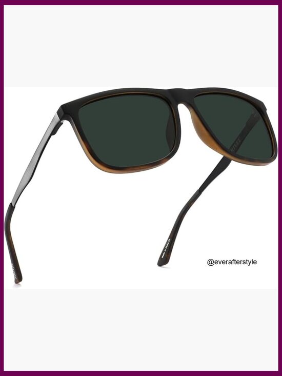 TR90 Frame Polarized Square Sunglasses for Large Heads UV400 Protection main image 4